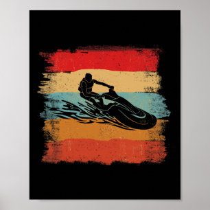 Affiche Motocycliste aquatique amateur de rayures colorées