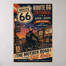Motocycliste de la Route 66 Centenaire Rétro