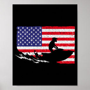 Affiche Motomarine cool pour hommes femmes skieurs drapeau