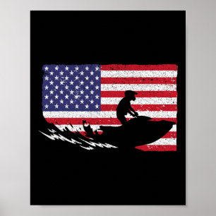 Affiche Motoneige Cool pour hommes femmes skieurs drapeau