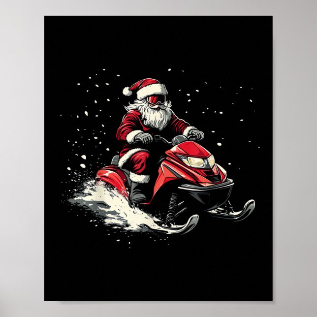 Affiche Motoneige de Père Noël Funny Noël (Devant)