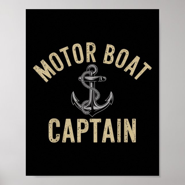 Affiche Motor Boat Captain Nautical Life Marine Explorer  (Devant)