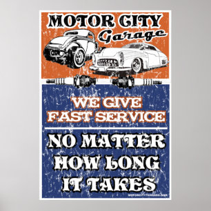AFFICHE MOTOR CITY GARAGE 2
