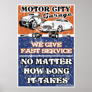 AFFICHE MOTOR CITY GARAGE 2
