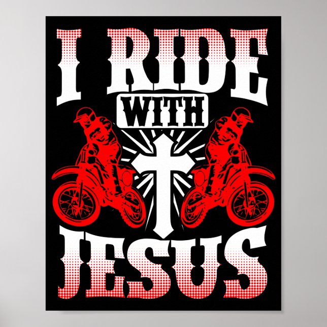 Affiche Motorcycle Bible Rider Je Ride Avec Jésus (Devant)