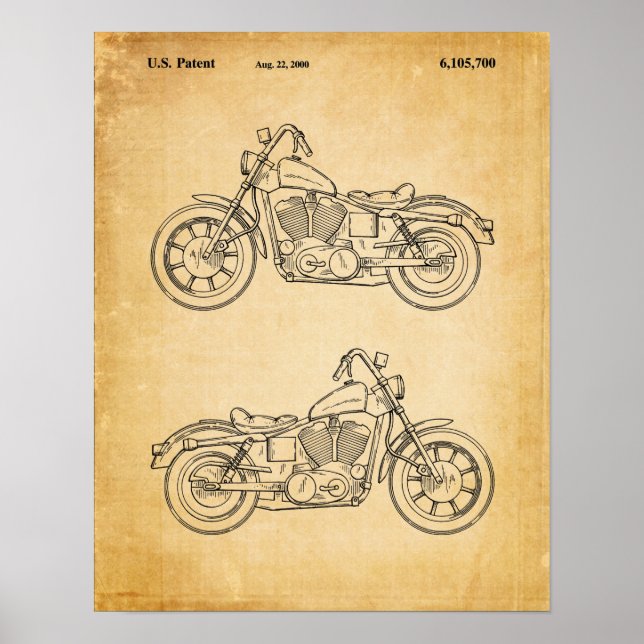 Affiche Motorcycle Swing Arm Cover Patent Old Book Page (Devant)