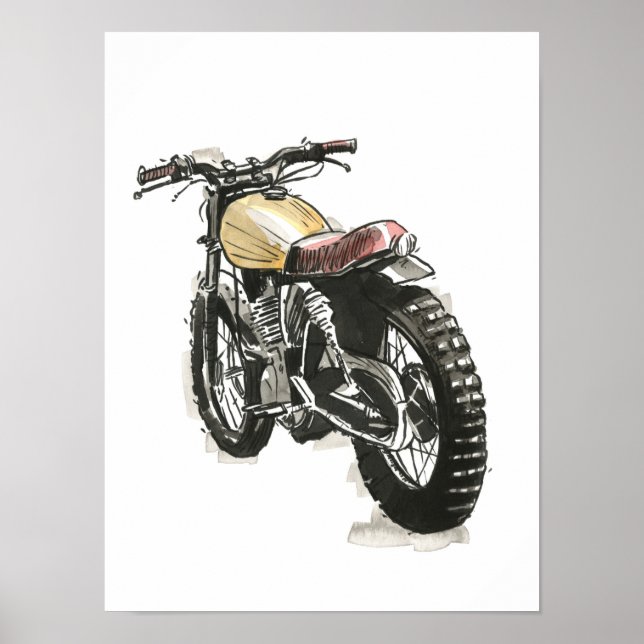 Affiche Motos en encre III (Devant)