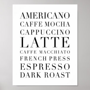 Affiche Mots de café