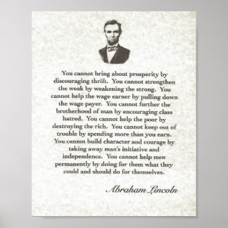 Affiche Mots de sagesse sur Parchemin=Abraham Lincoln