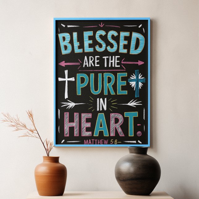 Affiche Mots éclairants au milieu d'une croix (Créateur téléchargé)