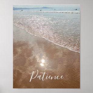 Affiche Mots Inspirants Patience Surfers Plage