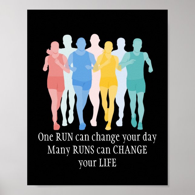 Affiche Mots Motivationnels, Courir La Vie Changer (Devant)