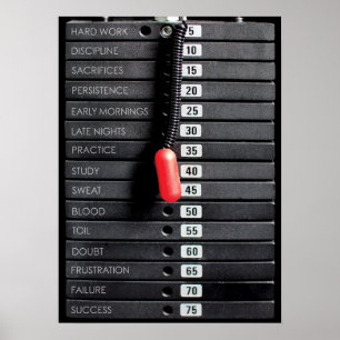 Affiche Mots Motivationnels Gym - Plaques de Poids - Entra