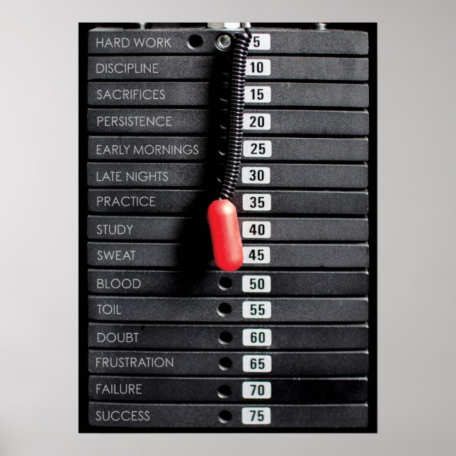 Affiche Mots Motivationnels Gym - Plaques de Poids - Entra (Devant)