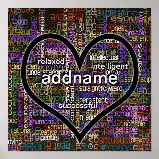 Affiche Mots Positifs À Votre Sujet ! ! ! (Devant)