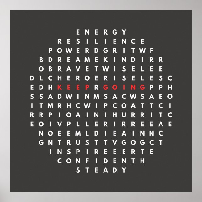 Affiche Mots Qui Me Conservent - Word Quest Circle (Devant)