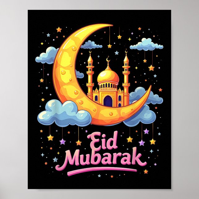 Affiche Moubarak Kareem Aïd Alfitr Ramadan Karim 2025 (Devant)