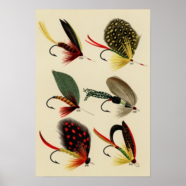 Affiche Mouches de basse 270 à 275 Vintage (Devant)