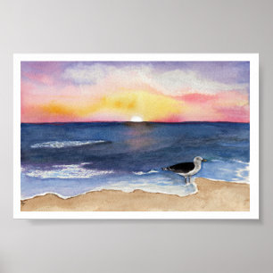 Affiche Mouette au crépuscule