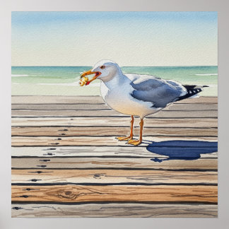 Affiche Mouette de mer volant Popcorn