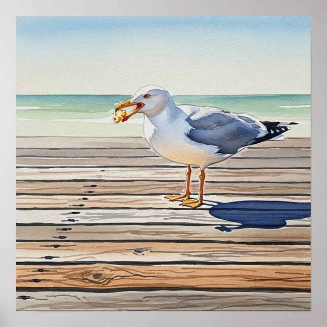 Affiche Mouette de mer volant Popcorn (Devant)