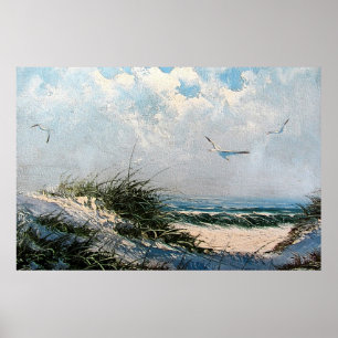 Affiche Mouettes sur la plage