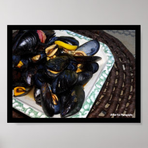 Affiche Moules de coquillages dans un bol