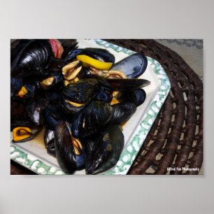 Affiche Moules de coquillages dans un bol