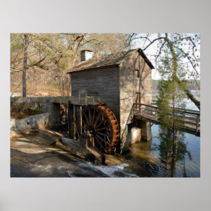 Affiche Moulin à céréales rustique historique