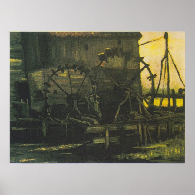 Affiche Moulin à eau en Gennep 3 | Art de style rétro (Devant)