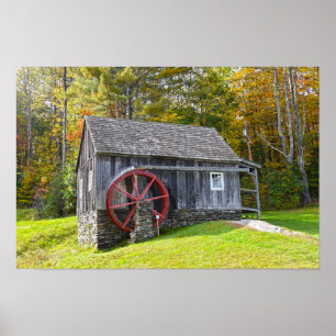 Affiche Moulin à grains vintage du Vermont