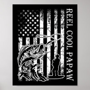 Affiche Moulin à pêche pour hommes Cool Papaw Drapeau amér