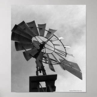 Affiche Moulin à vent B&W