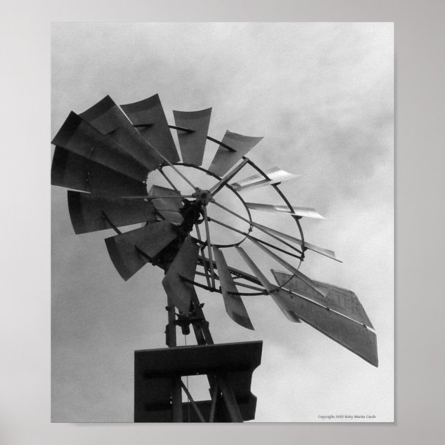 Affiche Moulin à vent B&W (Devant)