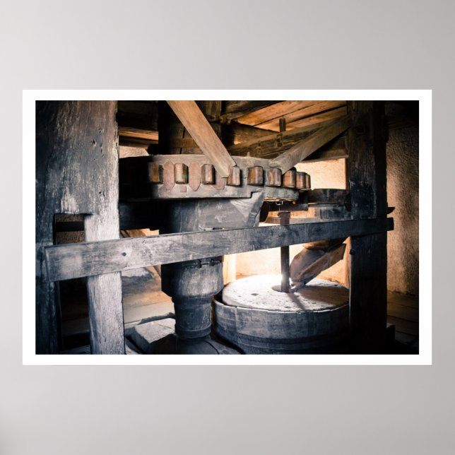 Affiche Moulin à vent intérieur, Millstone, Tés, Hongrie (Devant)