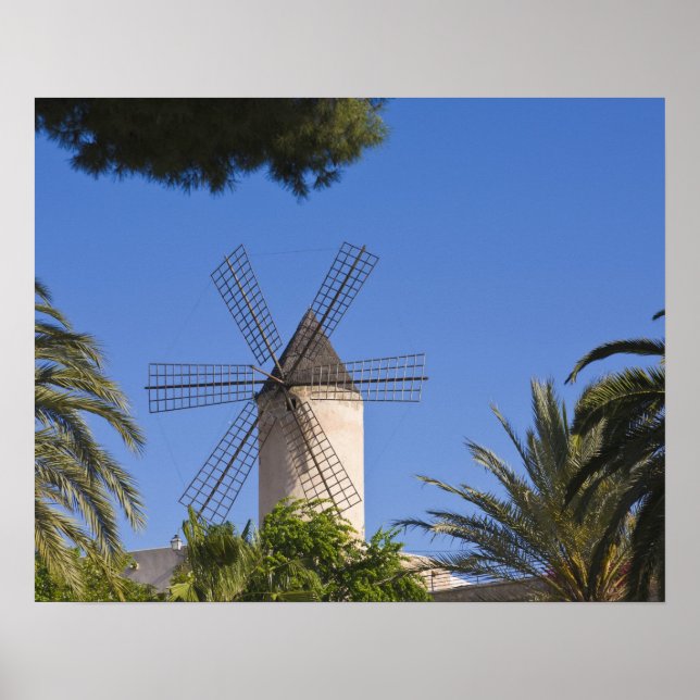 Affiche Moulin à vent, Palma, Mallorca, Espagne (Devant)