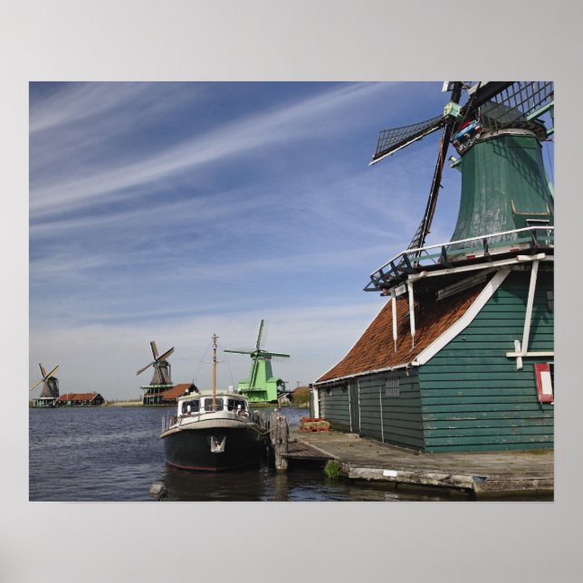 Affiche Moulin à vent, Zaanse Schans, Hollande, Pays-Bas (Devant)