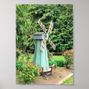 Affiche Moulin à vin vert Jardin Décor
