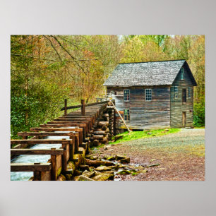 Affiche Moulin de Mingus, Great Smoky Mountains