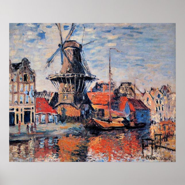 Affiche Moulin sur le canal Onbekende, Amsterdam, (Devant)