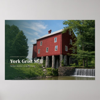 Affiche Moulin York Grist Comté de Fentress — Art IA