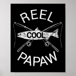 Affiche Moulinet de pêche Cadeau Papa Papy Cool pour la fê