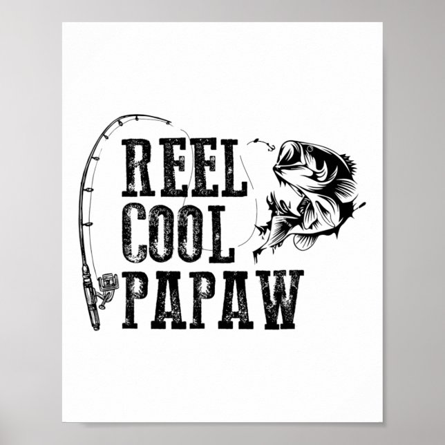Affiche Moulinet de pêche Papaw Cadeau drôle de Papaw cool (Devant)