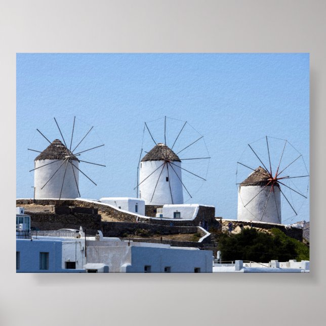 Affiche Moulins à vent de Mykonos (Devant)