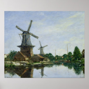 Affiche Moulins à vent néerlandais, 1884