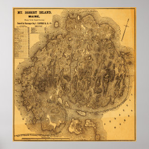 Affiche Mount Desert IslandPanoramic Map