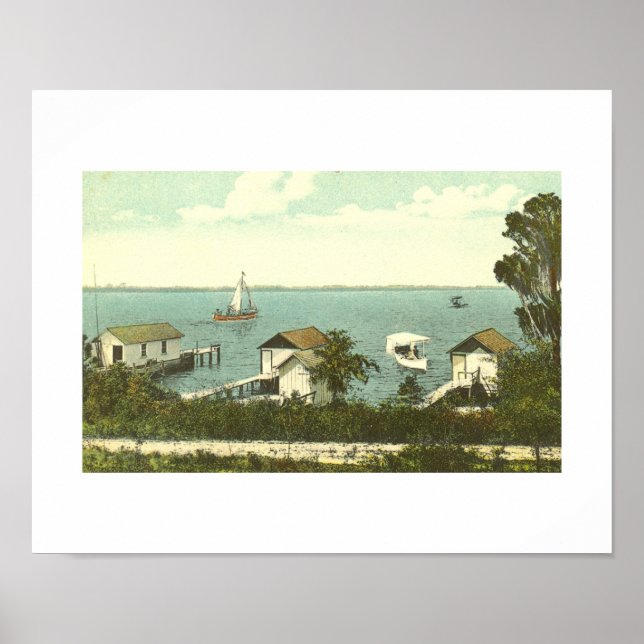 Affiche Mount Dora, FL, Boat House Row, 1907 (Devant)