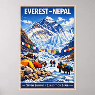 Affiche Mount Everest Nepal - Vintage