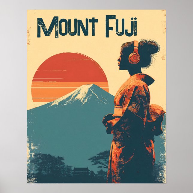 Affiche Mount Fuji vintage (Devant)