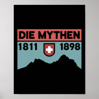 Affiche Mount Grosser Mythen Hike Mountain Biking Swiss Hi
